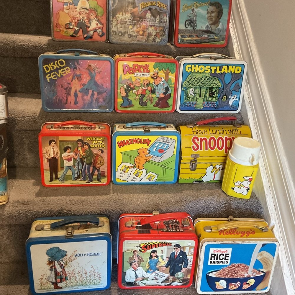 Vintage 70’s Lunchbox Thermos Collection Toy Y2K Lot of 22, Jet Patrol, Superman